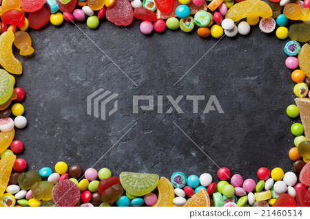 Colorful candies, jelly and marmalade over stone 21460514