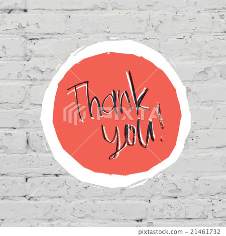 Thank You Card On White Bricks Wall. Vector Thank You Card On White Bricks Wall. Vector 21461732