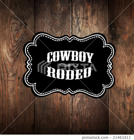 Wooden background with wild west styled label 21461811