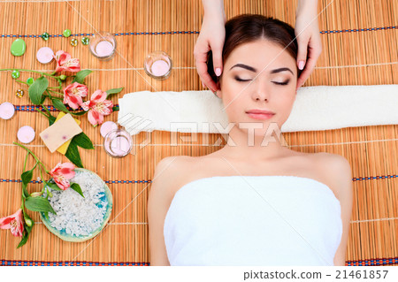 Beautiful young woman at a spa salon Beautiful young woman at a spa salon 21461857