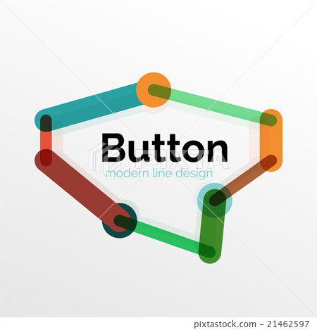 Thin line design geometric button, flat 21462597