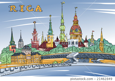 Old Town and River Daugava, Riga, Latvia 21462849