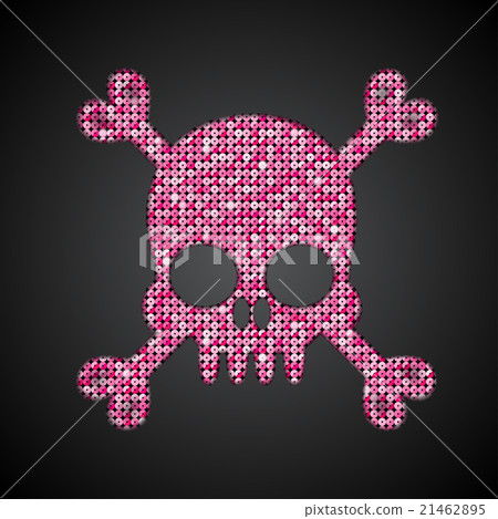 Vector pink sequin skull. Jolly Roger. Eps 10. Vector pink sequin skull. Jolly Roger. Eps 10. 21462895
