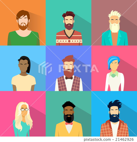 People Profile Diversity Avatar Set Icon Mix Race 21462926