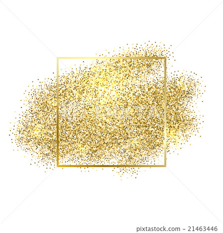 Stock Illustration: Gold sparkles on white background. Gold glitter