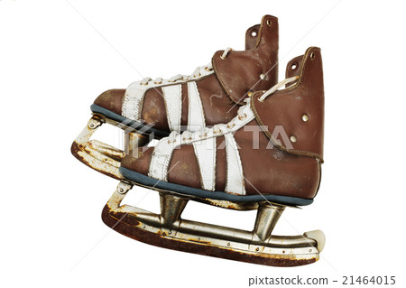 vintage pair of mens  ice skates on white 21464015