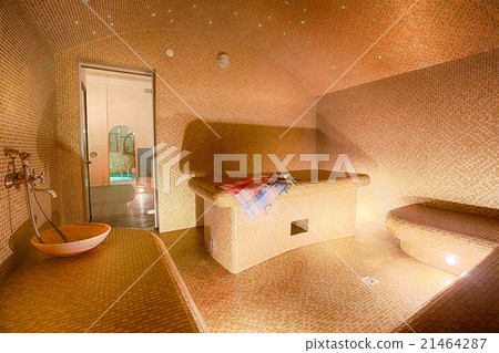 Interior of Turkish sauna, hammam at spa center. 21464287
