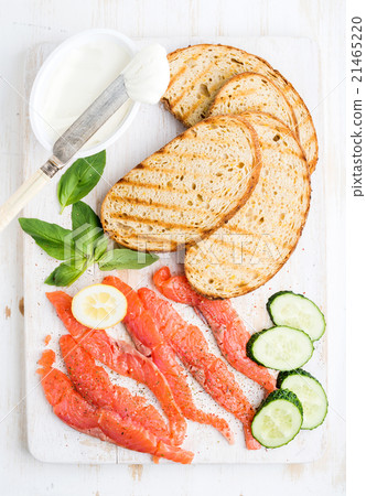 Ingredients for healthy sandwich. Grilled bread Ingredients for healthy sandwich. Grilled bread 21465220