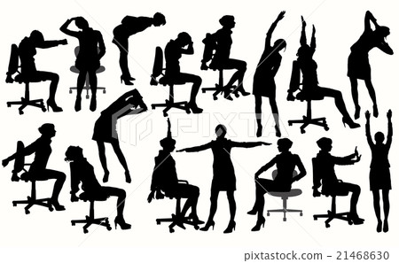 Business woman doing exercise at the office. 21468630