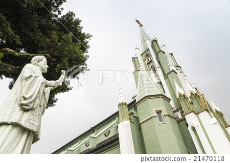 Xavier statue and the Hirato Xavier Memorial Church 21470118