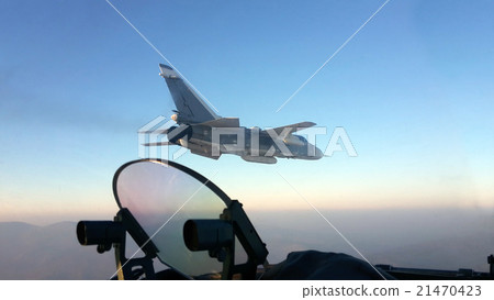 Military jet bomber Su-24 Fencer flying 21470423