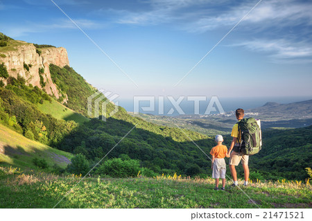 Father and son hiking 21471521