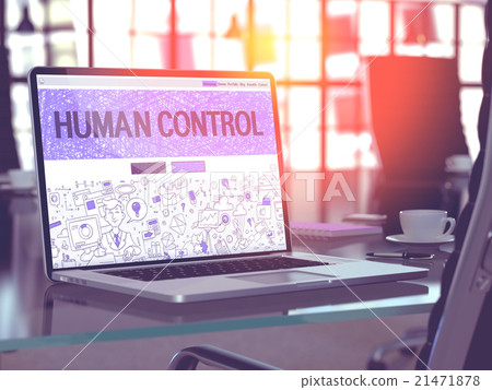 Human Control Concept on Laptop Screen. 21471878