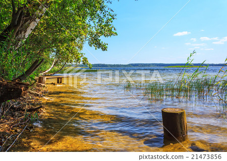Beautiful lake with crystal water in Belarus 21473856