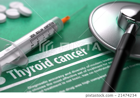 Thyroid Cancer. Medical Concept on Green 21474234