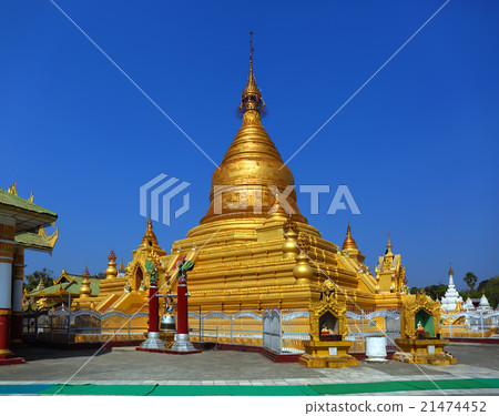 Golden pagoda in Kuthodaw temple in Mandalay 21474452