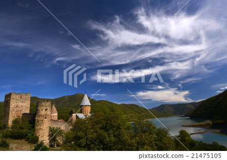 Ananuri against beautiful landscape 21475105