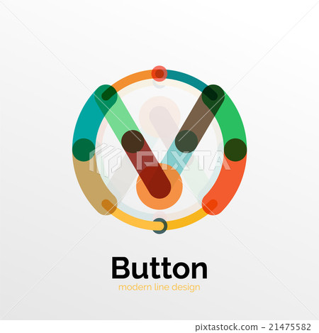 Thin line design geometric button, flat 21475582