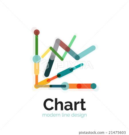 Thin line chart logo design. Graph icon modern - Stock Illustration ...