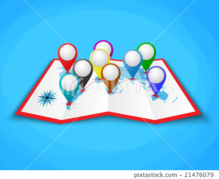 location icons on the world map. Vector design location icons on the world map. Vector design 21476079