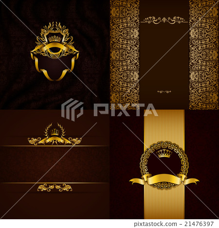 Elegant golden frame banner 21476397