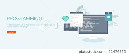 Vector illustration. Flat computing background 21476853