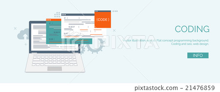 Vector illustration. Flat computing background 21476859