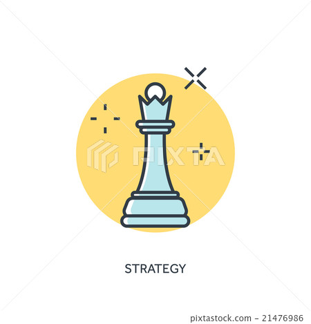 Flat chess lined figure. Strategy concept Flat chess lined figure. Strategy concept 21476986