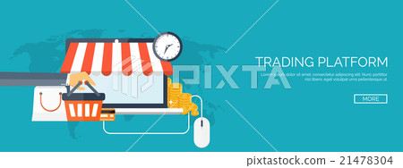 Vector illustration. Flat header. Shopping. Web Vector illustration. Flat header. Shopping. Web 21478304