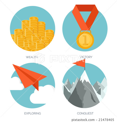 Vector illustration set. Flat business concept - Stock Illustration ...