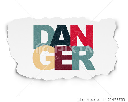 Security concept: Danger on Torn Paper background 21478763