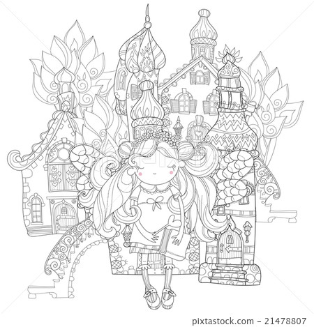 Vector cute princess fairy girl in  flower crown. 21478807