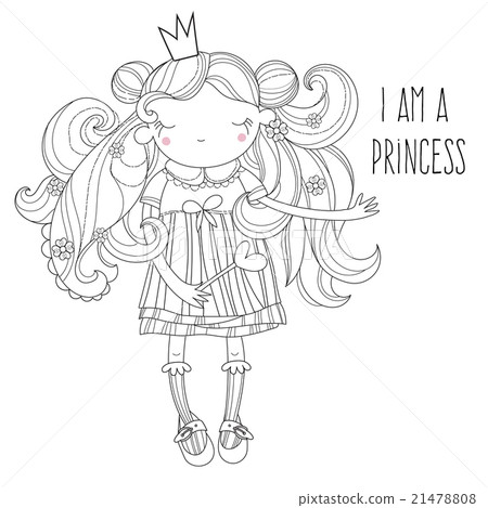 Vector cute princess fairy girl in crown. 21478808