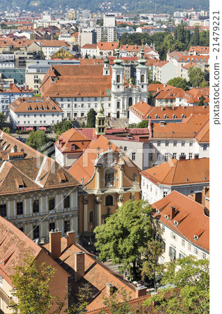 Graz downtown autumn aerial cityscape, Austria. Graz downtown autumn aerial cityscape, Austria. 21479221