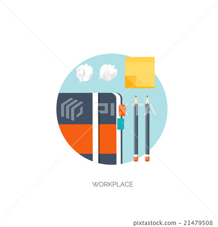 Vector illustration. Flat background. Workplace Vector illustration. Flat background. Workplace 21479508