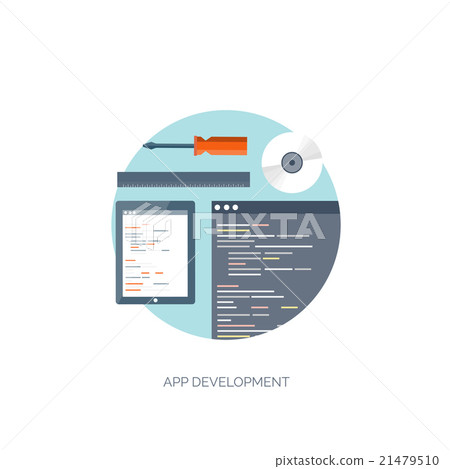 Vector illustration. Flat computing background Vector illustration. Flat computing background 21479510