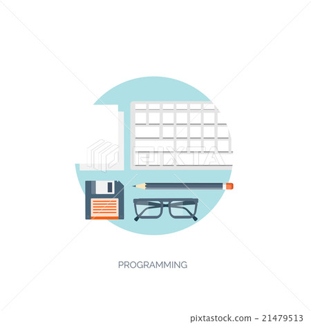 Vector illustration. Flat computing background - Stock Illustration ...