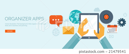 Vector illustration. Flat background. Tablet Vector illustration. Flat background. Tablet 21479541