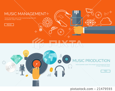 Vector illustration. Flat background. Music Vector illustration. Flat background. Music 21479593