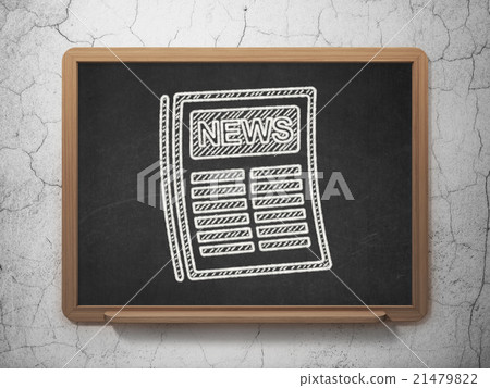 News concept: Newspaper on chalkboard background 21479822