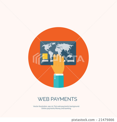 Vector illustration. Flat background, bank card - Stock Illustration ...
