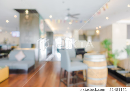Abstract blur hotel lobby and hotel restaurant interior for back Abstract blur hotel lobby and hotel restaurant interior for back 21481151