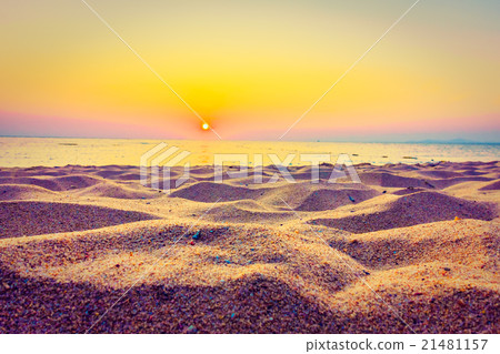 Beautiful sea and sand with sunset Beautiful sea and sand with sunset 21481157