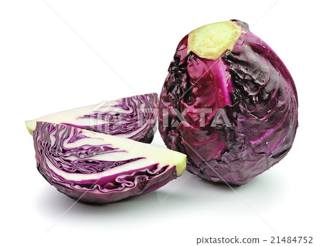 red cabbage on white background 21484752