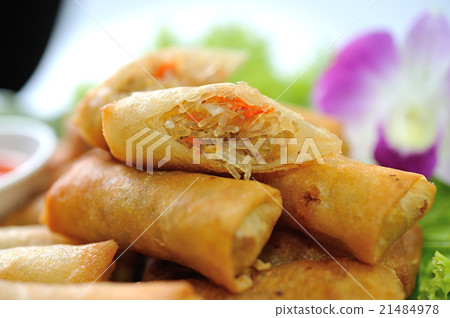 Fried Chinese Traditional Spring rolls food Fried Chinese Traditional Spring rolls food 21484978