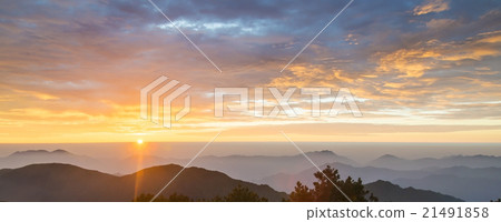 Sunrise mountain scenery 21491858