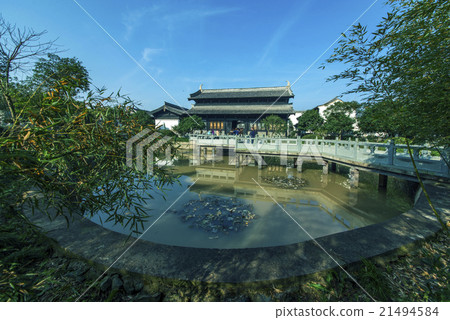 Chinese ancient architecture river 21494584