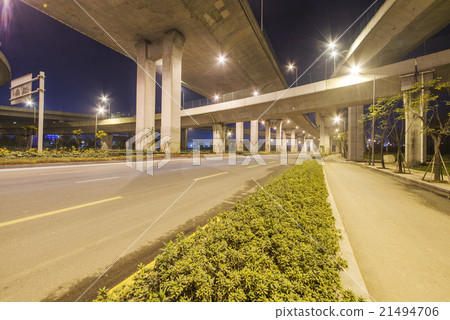 Night highway viaduct Night highway viaduct 21494706
