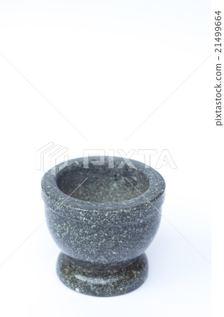 Stone mortar on white background 21499664