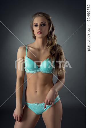 Charming model in lingerie light-blue color 21499782